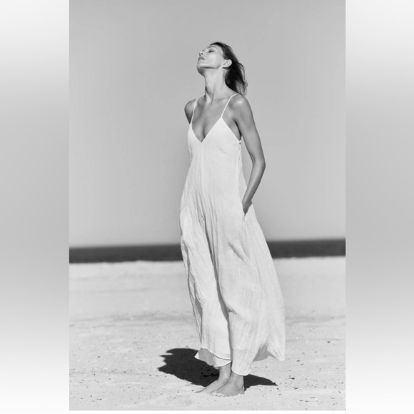 Zara Dresses & Skirts - Zara White Linen Blend Maxi Dress NWTs